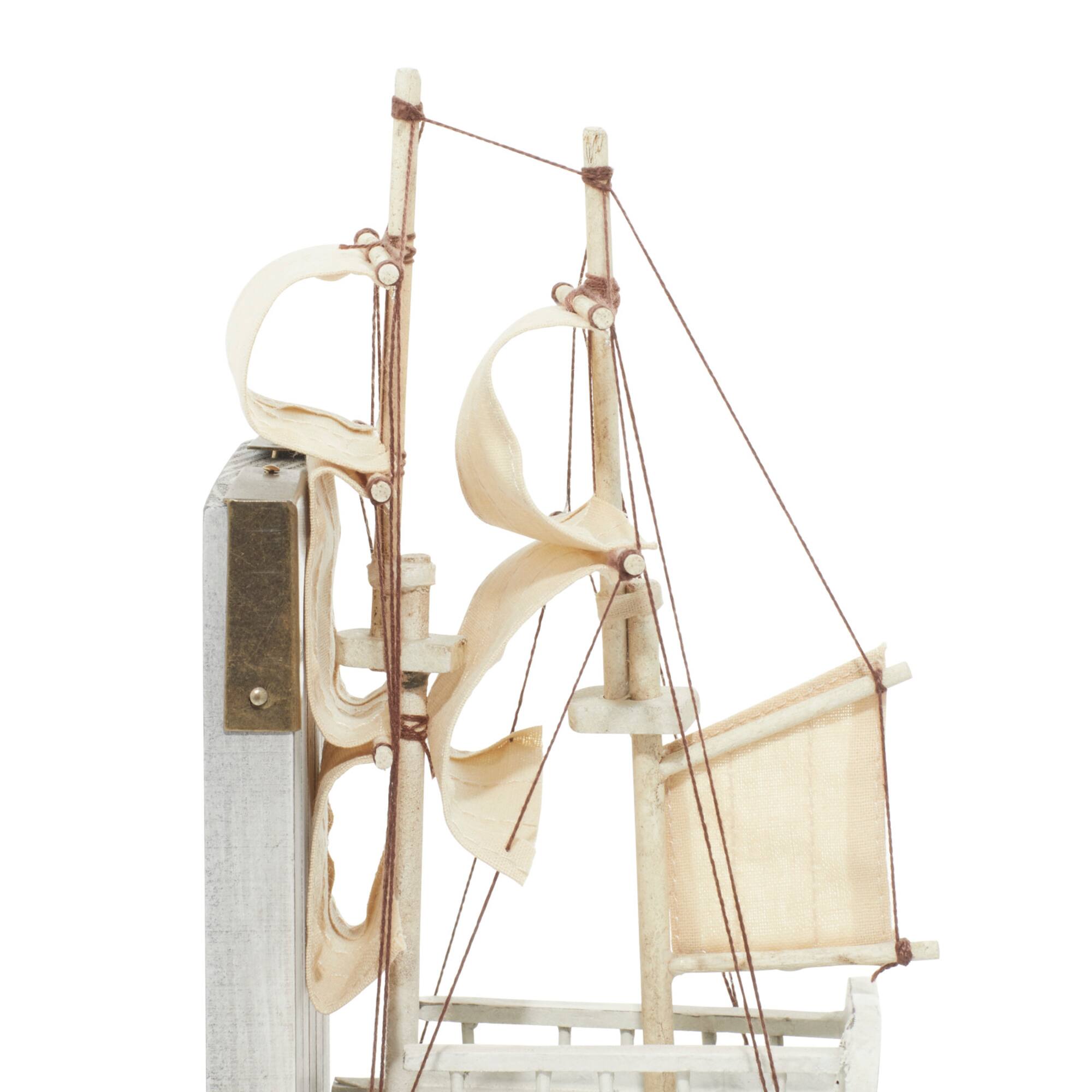 9" White Wood Coastal Sailboat Bookends, 2ct.